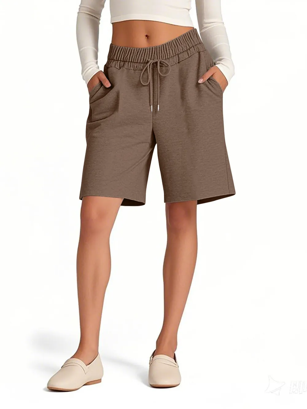 Drawstring Shorts with Pockets, image 2
