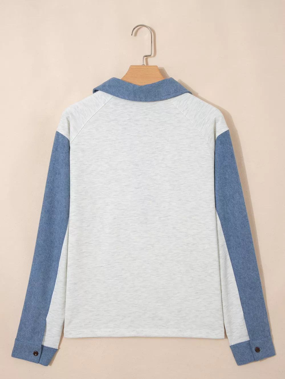 Color Block Button Detail Long Sleeve Top, image 3