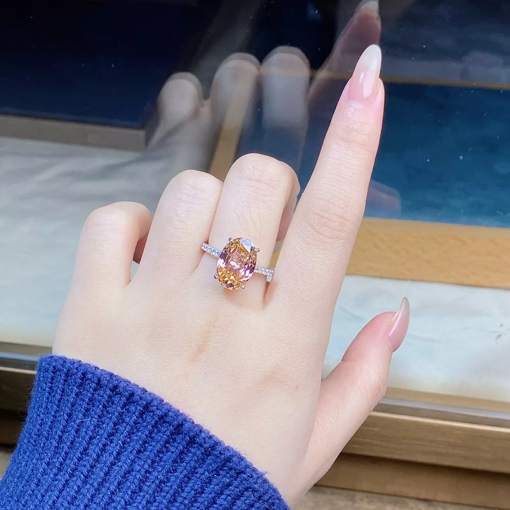 925 Sterling Silver Zircon Oval Ring, image 3