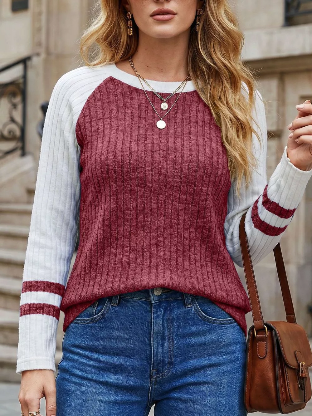 Ribbed Raglan Sleeve T-Shirt, image 24