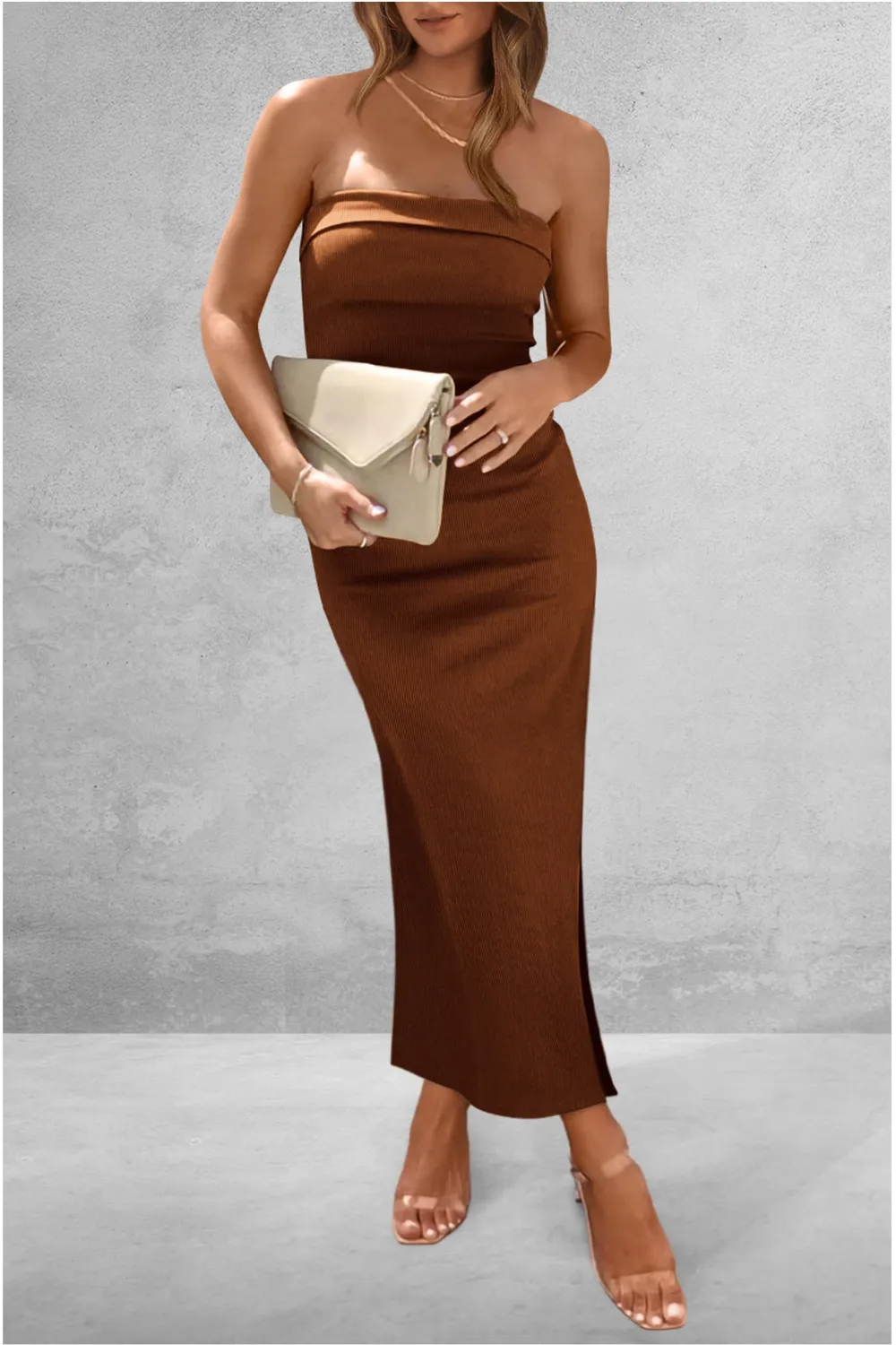 Slit Tube Midi Dress, image 6