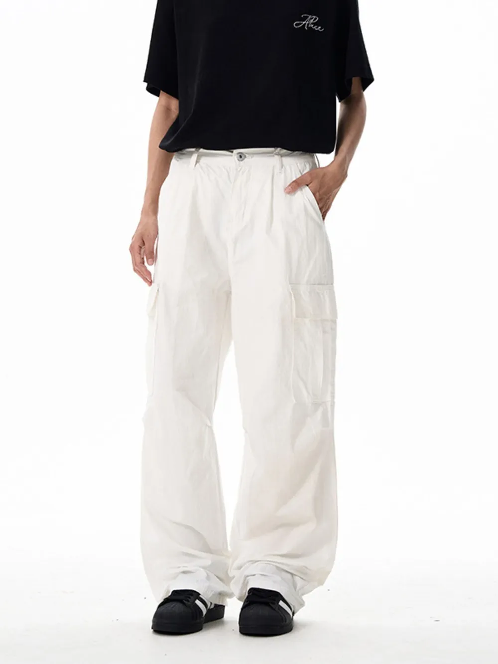 Men's Wide Leg Cargo Pants, image 3