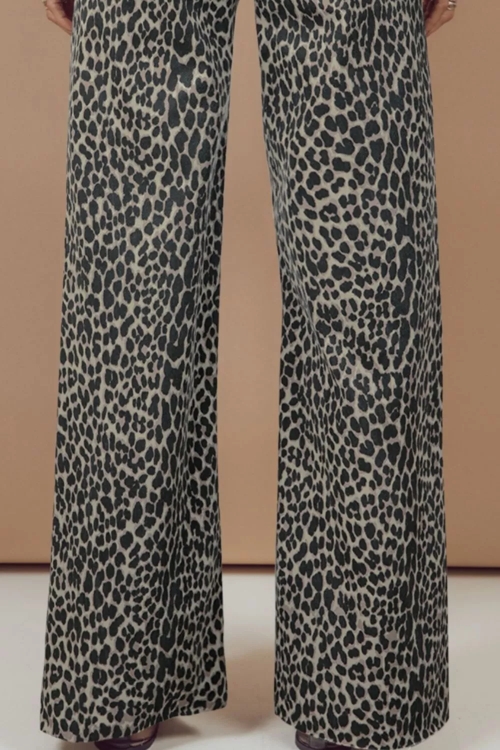 Leopard Print Wide Leg High Waist Jeans, image 3