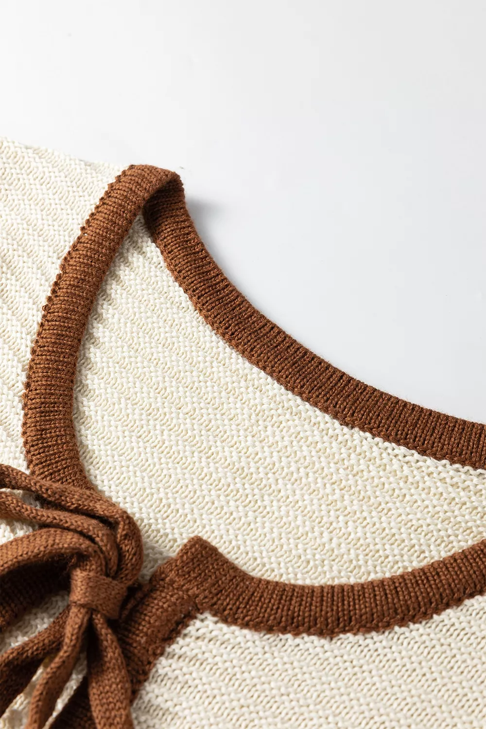 Contrast Trim Tie-Front Sweater Vest, image 11