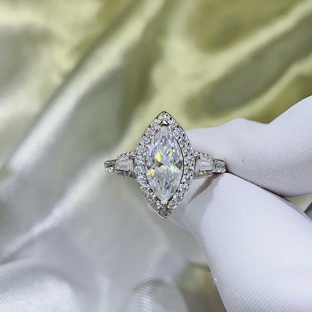 2 Carat Moissanite 925 Sterling Silver Ring, image 3