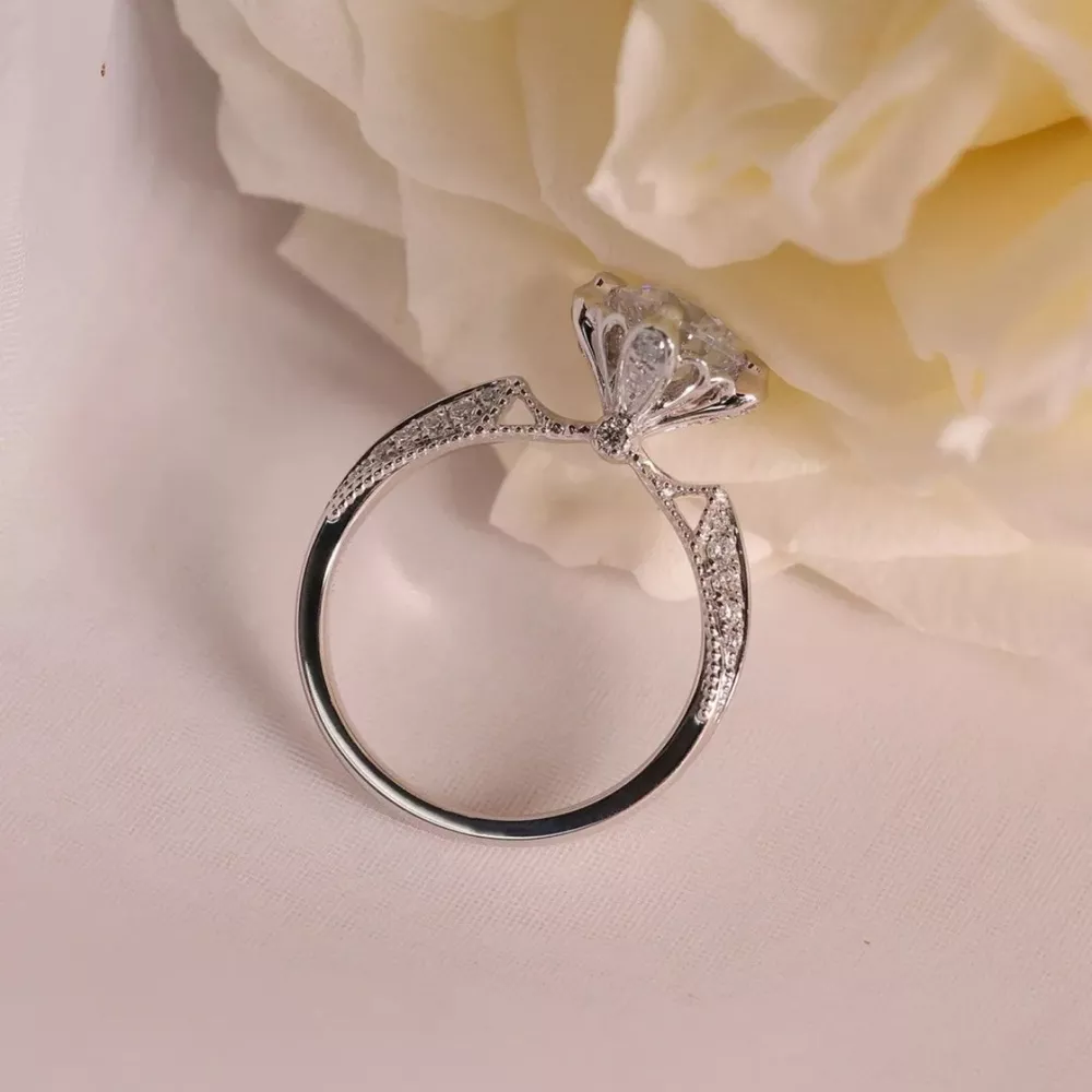 1 Carat Moissanite 925 Sterling Silver Ring, image 4