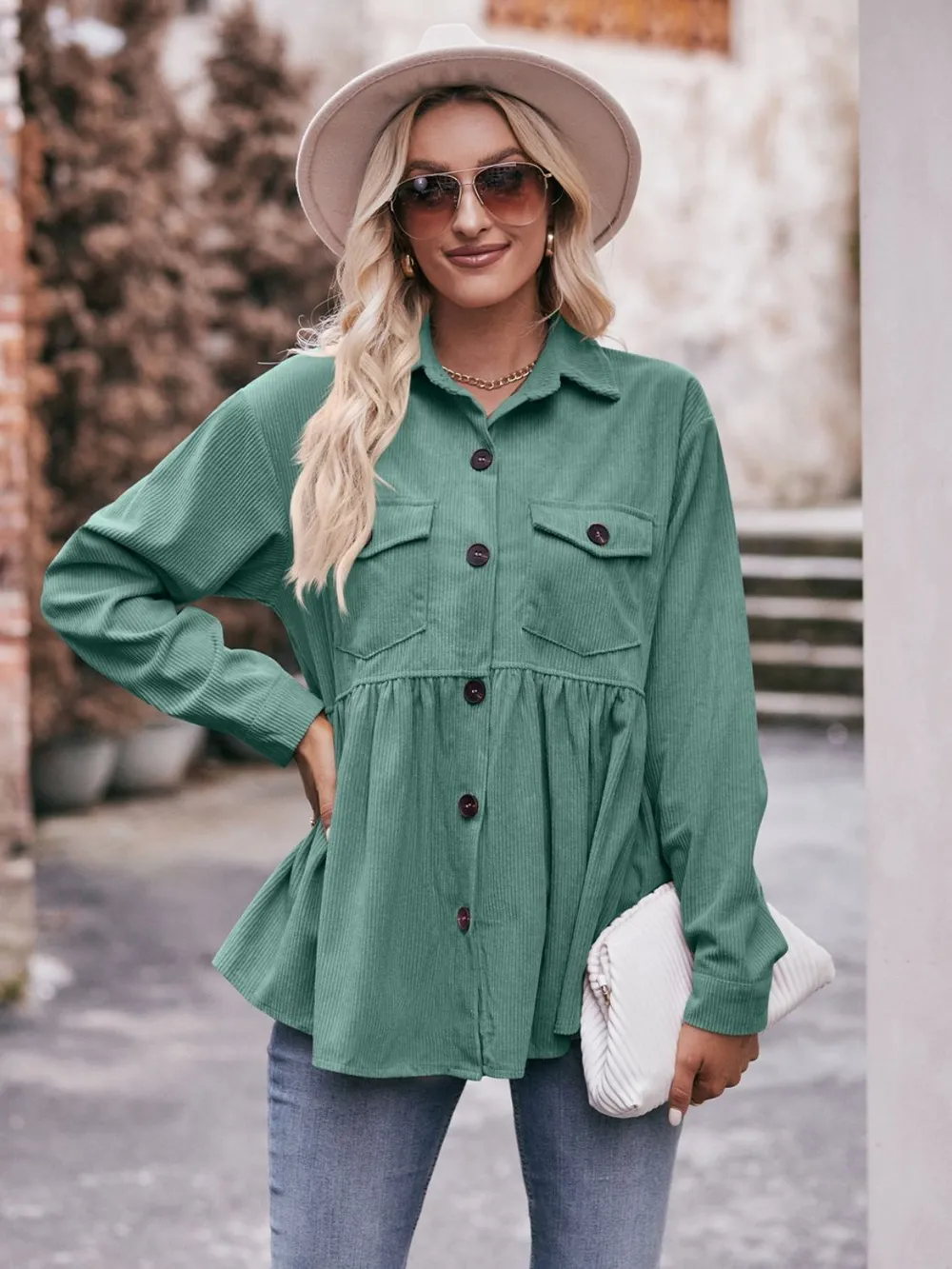 Collared Neck Long Sleeve Shirt, image 13