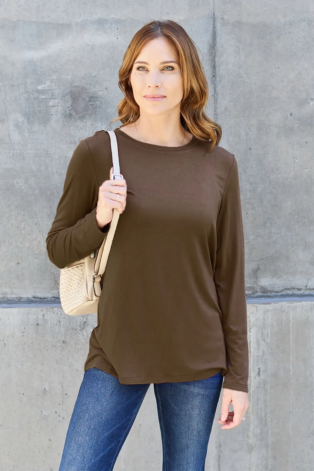 Full Size Round Neck Long Sleeve Top, image 4