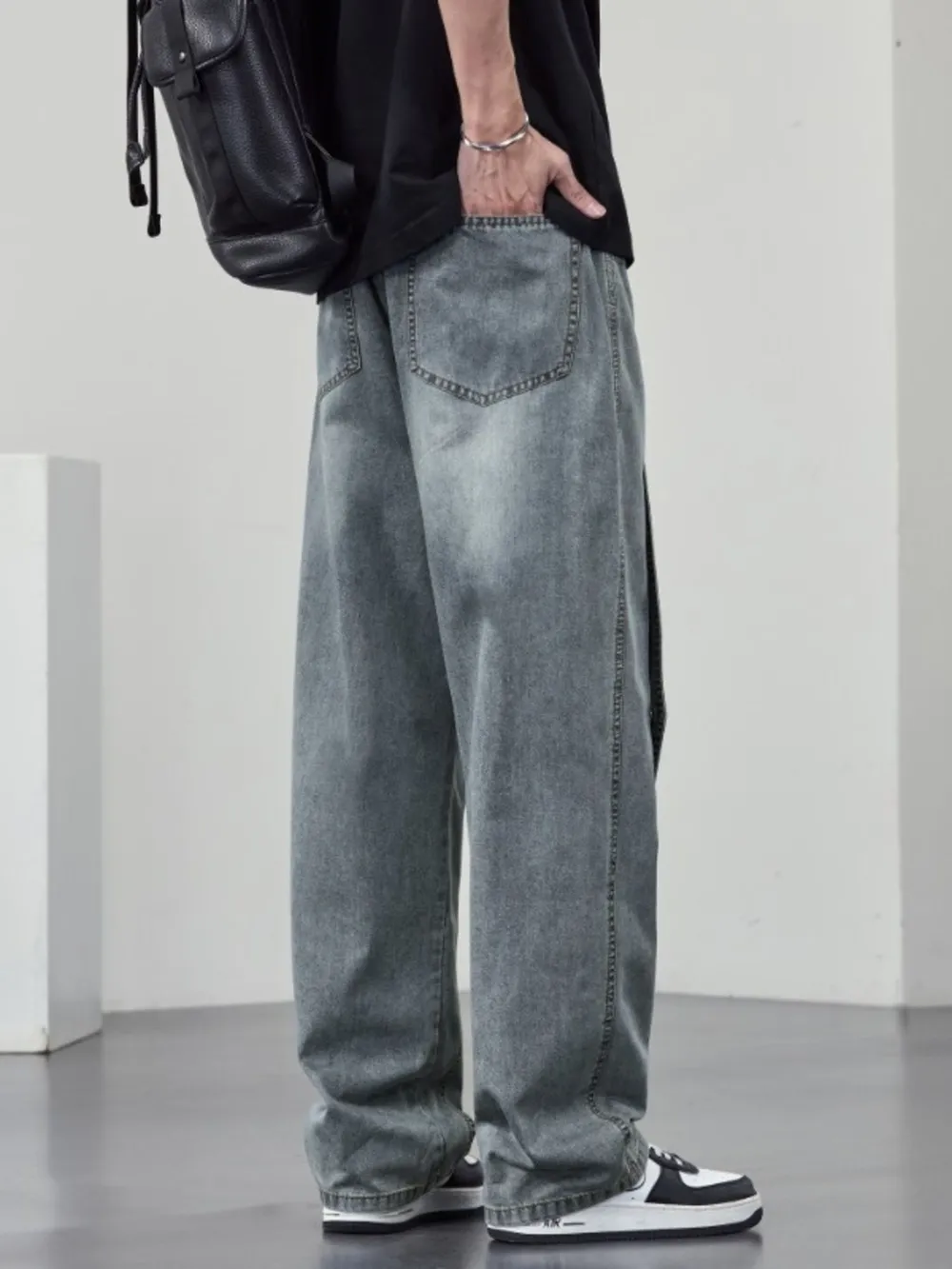 Men's Plus Size Wide Leg Jeans, image 8