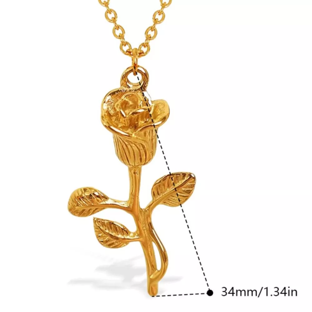 18K Gold-Plated Stainless Steel Flower Pendant Necklace, image 6