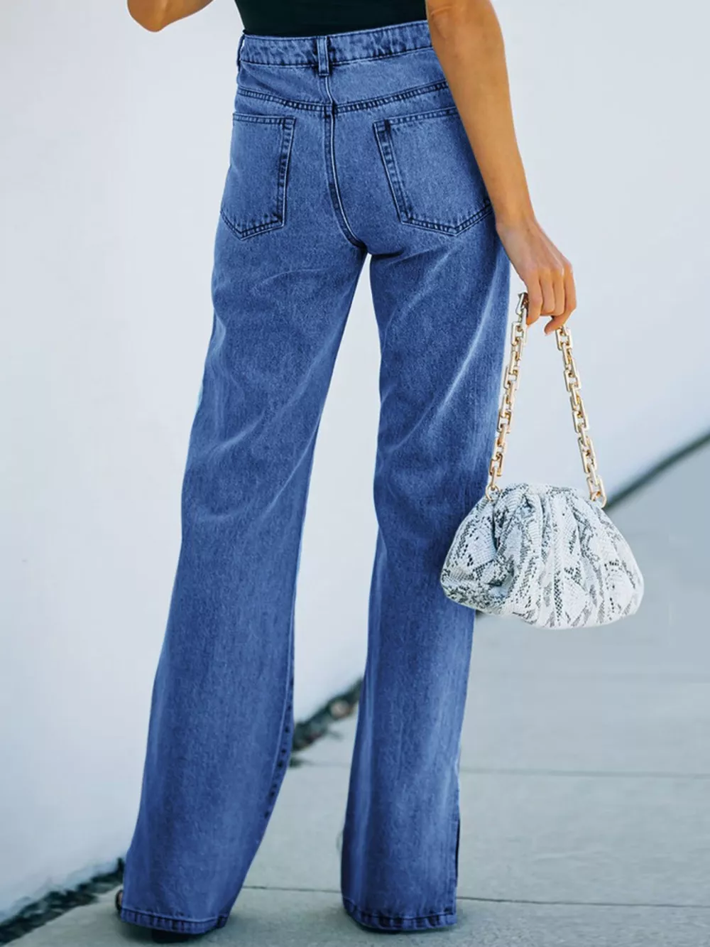 Slit Hem Bootcut Jeans, image 7