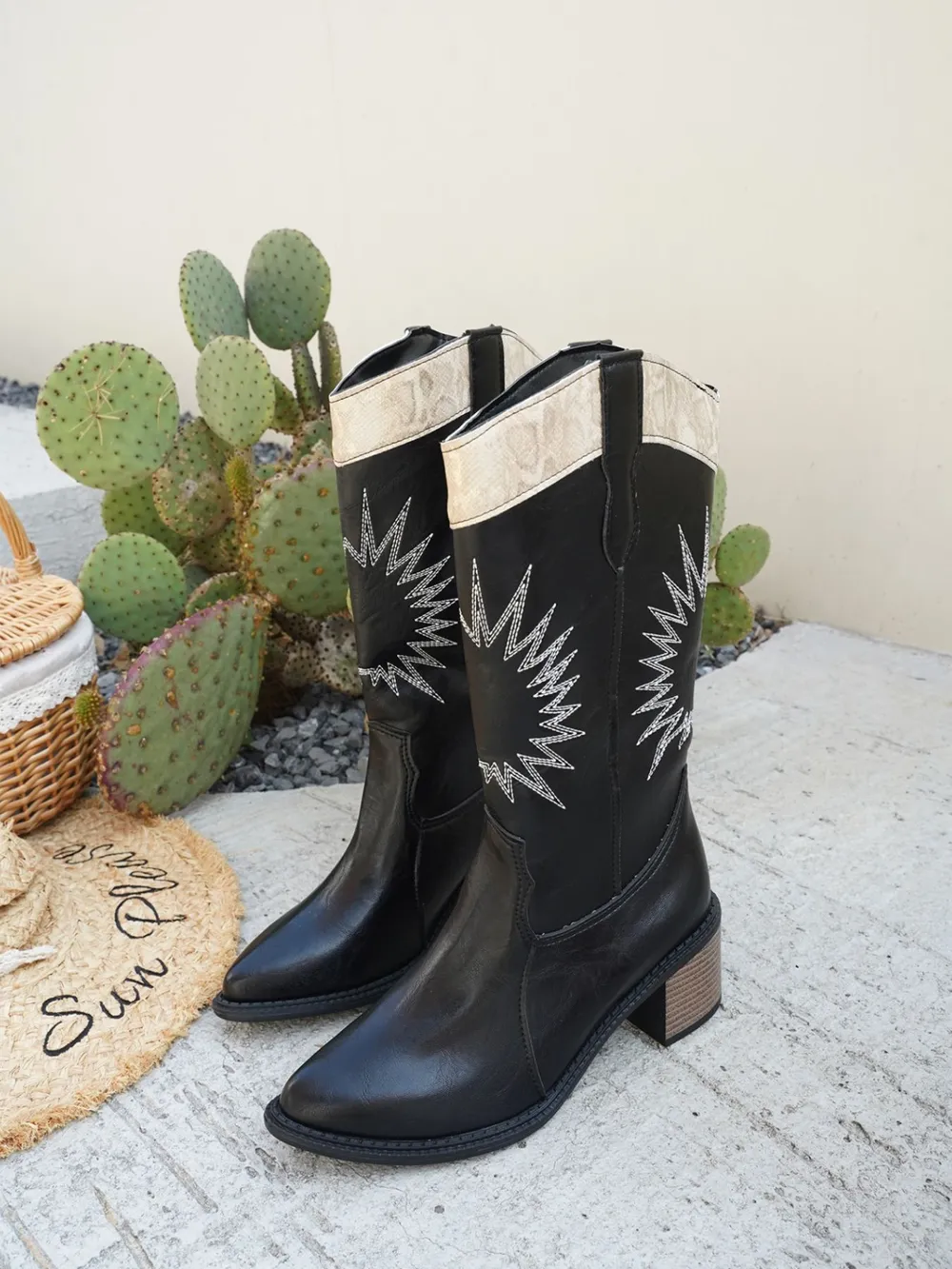 Point Toe Block Heels Boots, image 4