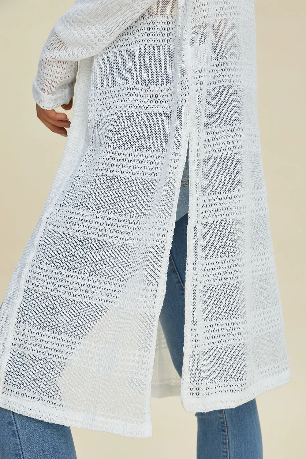 Full Size Open Front Longline Cardigan, image 5