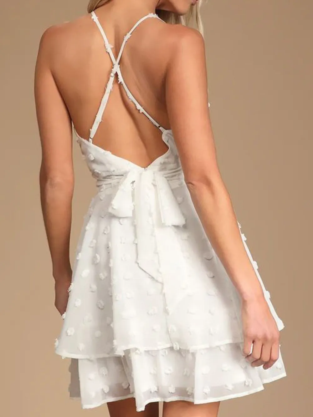 Swiss Dot V-Neck Cami Dress, image 2