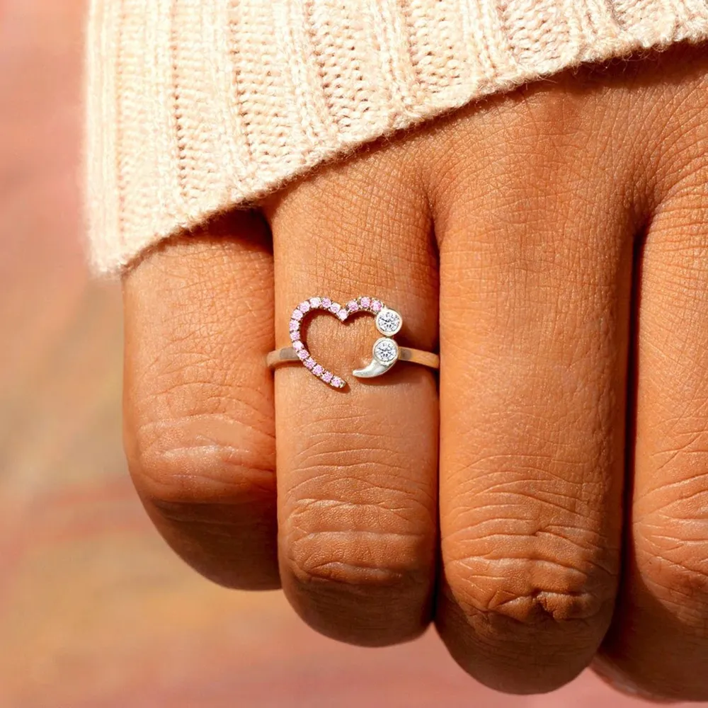925 Sterling Silver Inlaid Zircon Ring, image 2