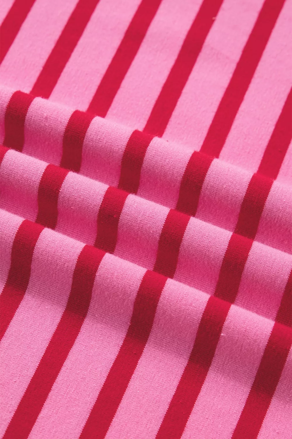 Stripe Striped Short Sleeve Scalloped Trim Side Slit Maxi Tee Dress, image 12