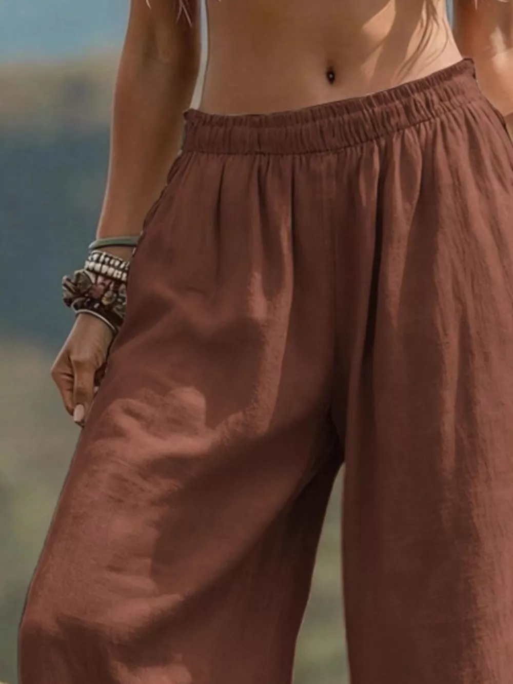 Full Size Bohemian Wide-Leg Pants Plus Size, image 6
