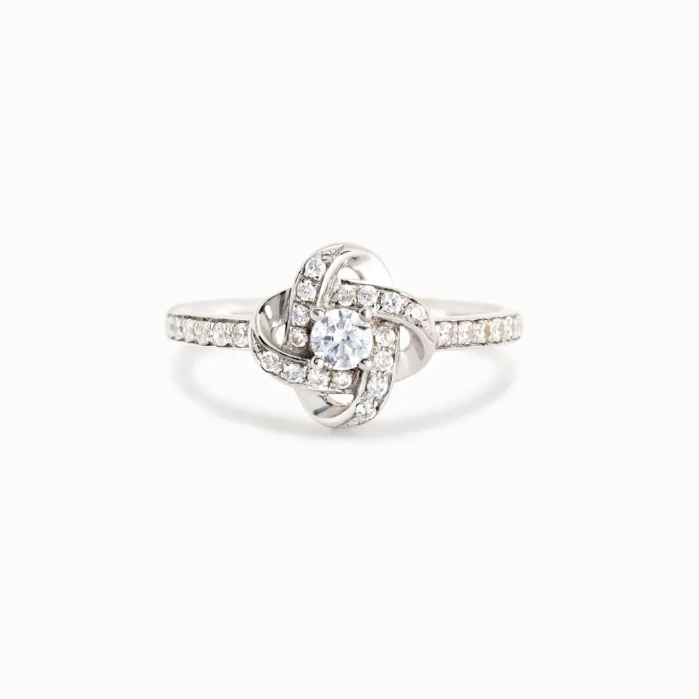 925 Sterling Silver Inlaid Zircon Ring, image 4