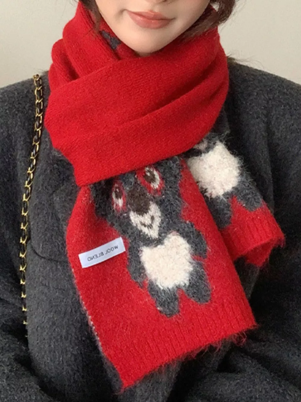 Koala Pattern Winter Scarf, image 14