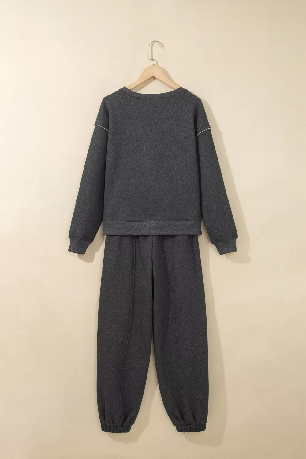 Crew Neck Long Sleeve Top and Joggers Set, image 8