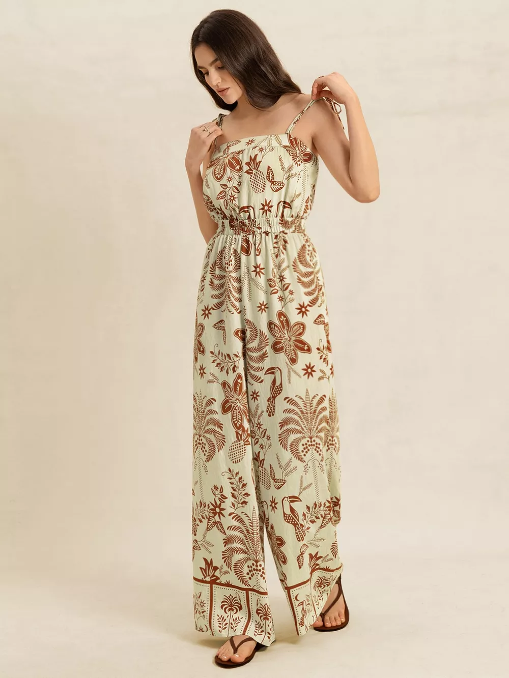 Tie Strap Wide Leg Jumpsuit, image 2