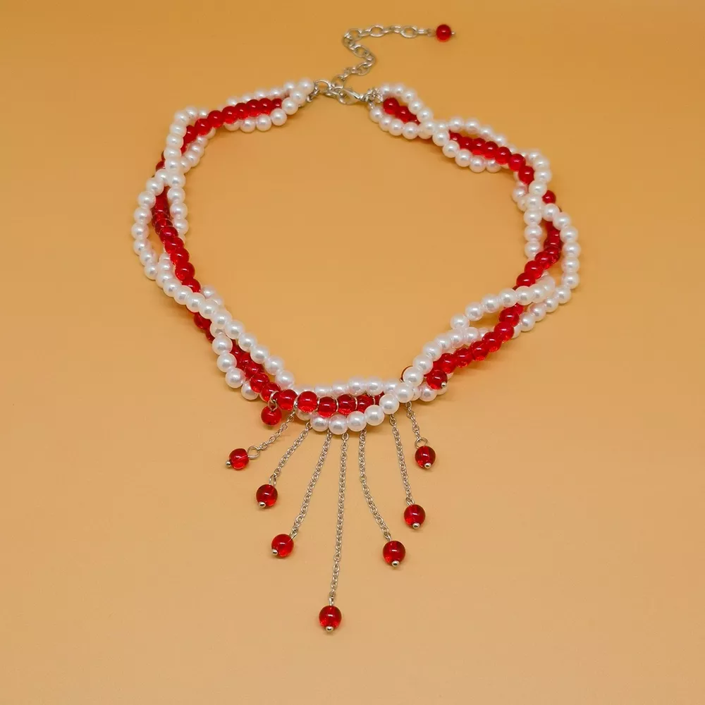 Twisted Bead Tassel Necklace, image 10