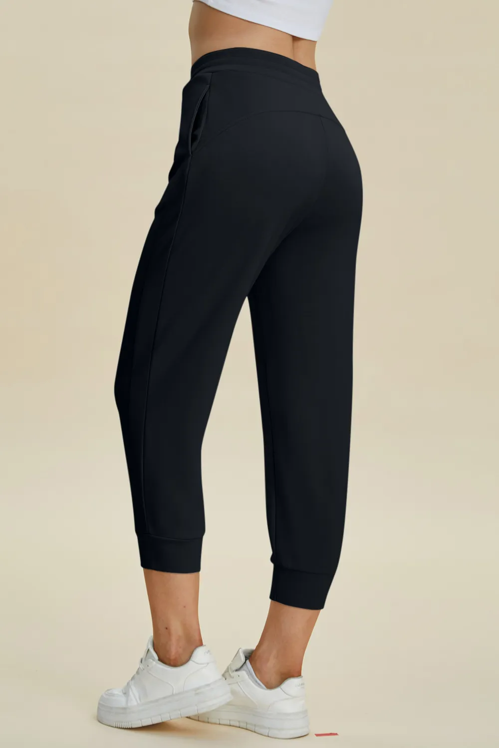 Full Size Air Scuba Drawstring High Waist Cropped Pants, image 4
