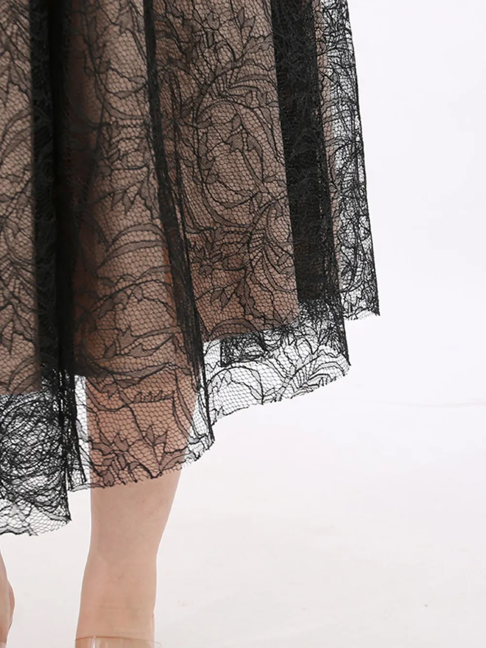 Lace Square Neck Midi Dress, image 12