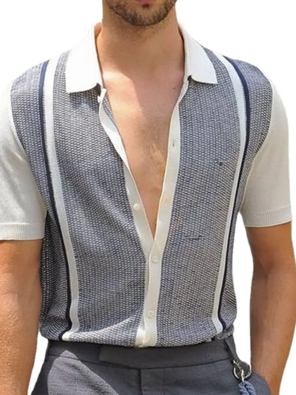 Men's Plus Size Button Up Short Sleeve Shirt, image 5