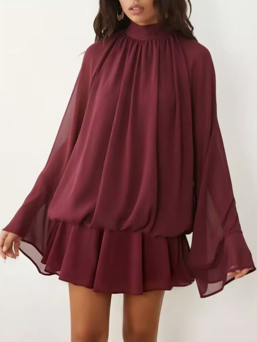 Tie Back Flare Sleeve Mini Dress, image 17