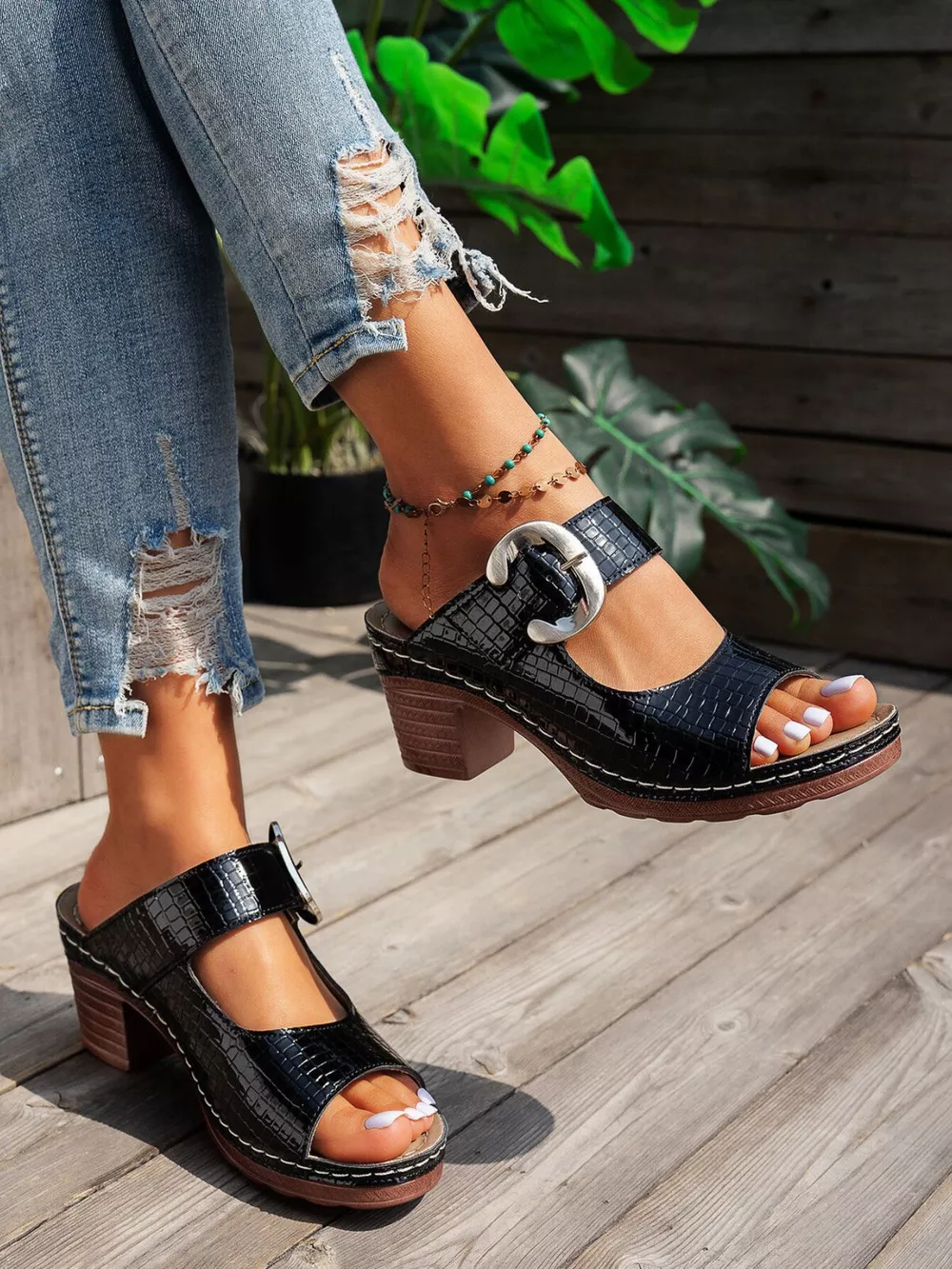 Open Toe Block Heels Sandals, image 2