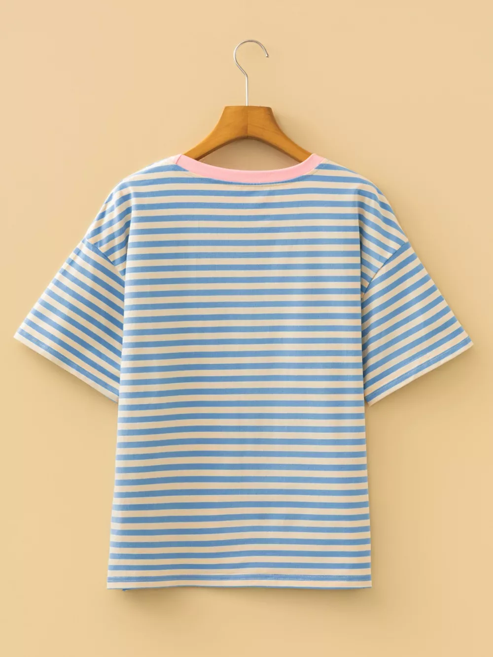 Striped Round Neck Casual T-Shirt, image 3