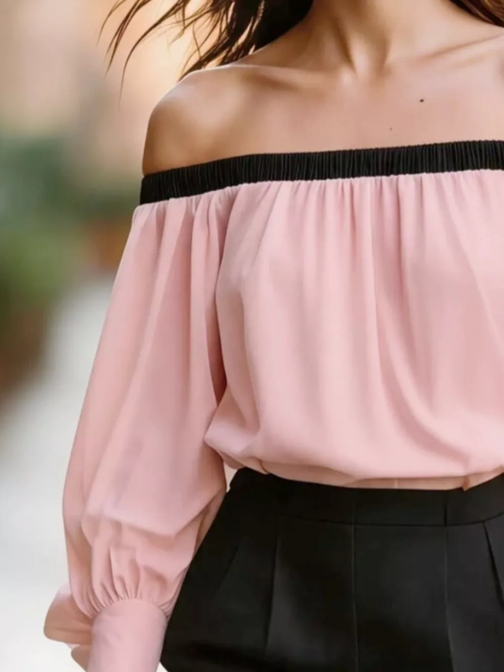 Off Shoulder Lantern Sleeve Blouse, image 4