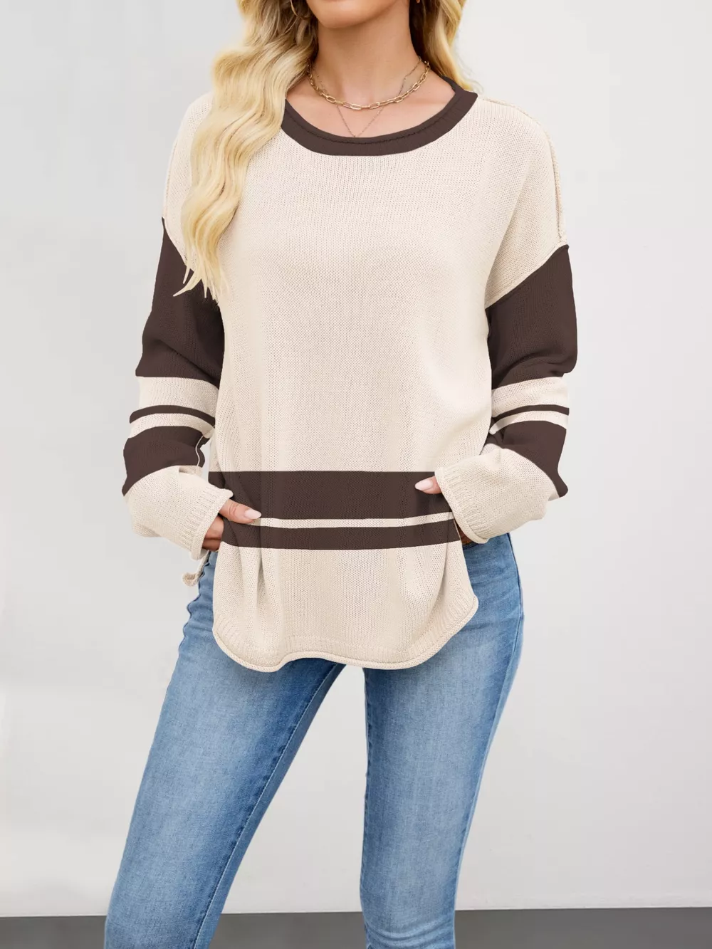 Color Block Side Slit Sweater, image 14