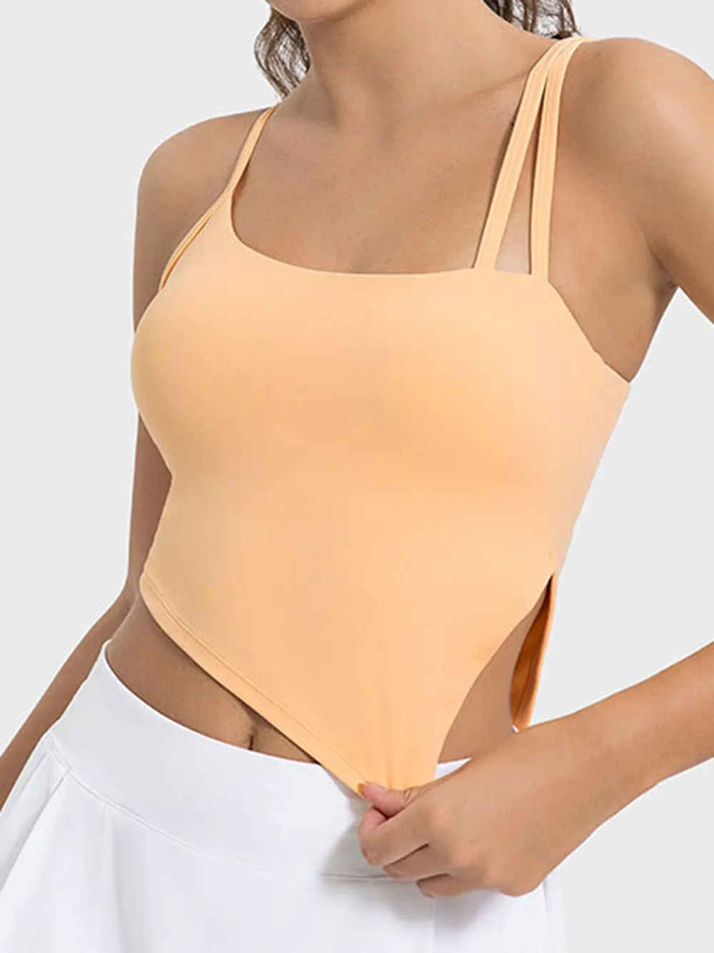 Slit Asymmetrical Neck Active Cami, image 2