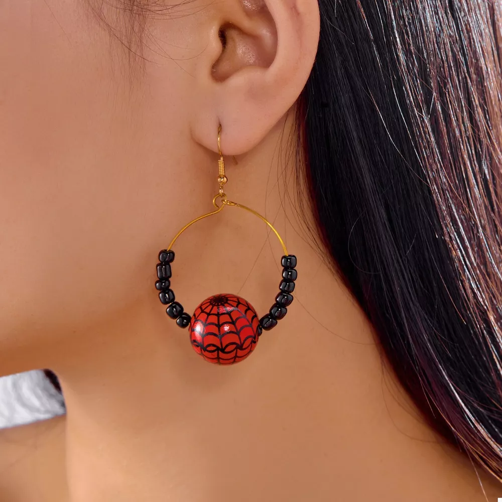 18K Gold-Plated Halloween Bead Earrings, image 2