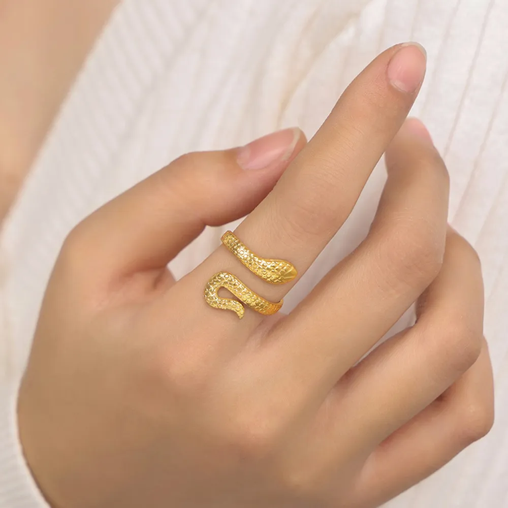 Titanium Steel Snake Shape Bypass Ring, image 3