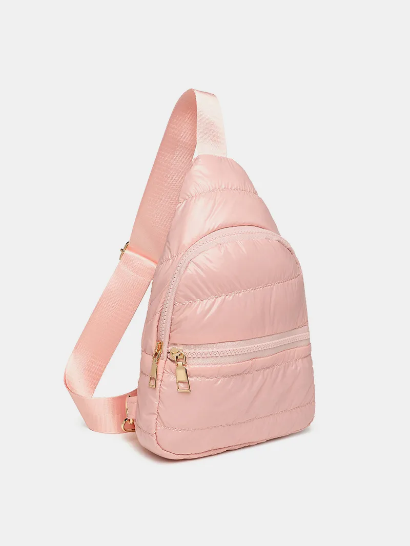 Quilted Adjustable Strap Puffy Sling Bag, image 2