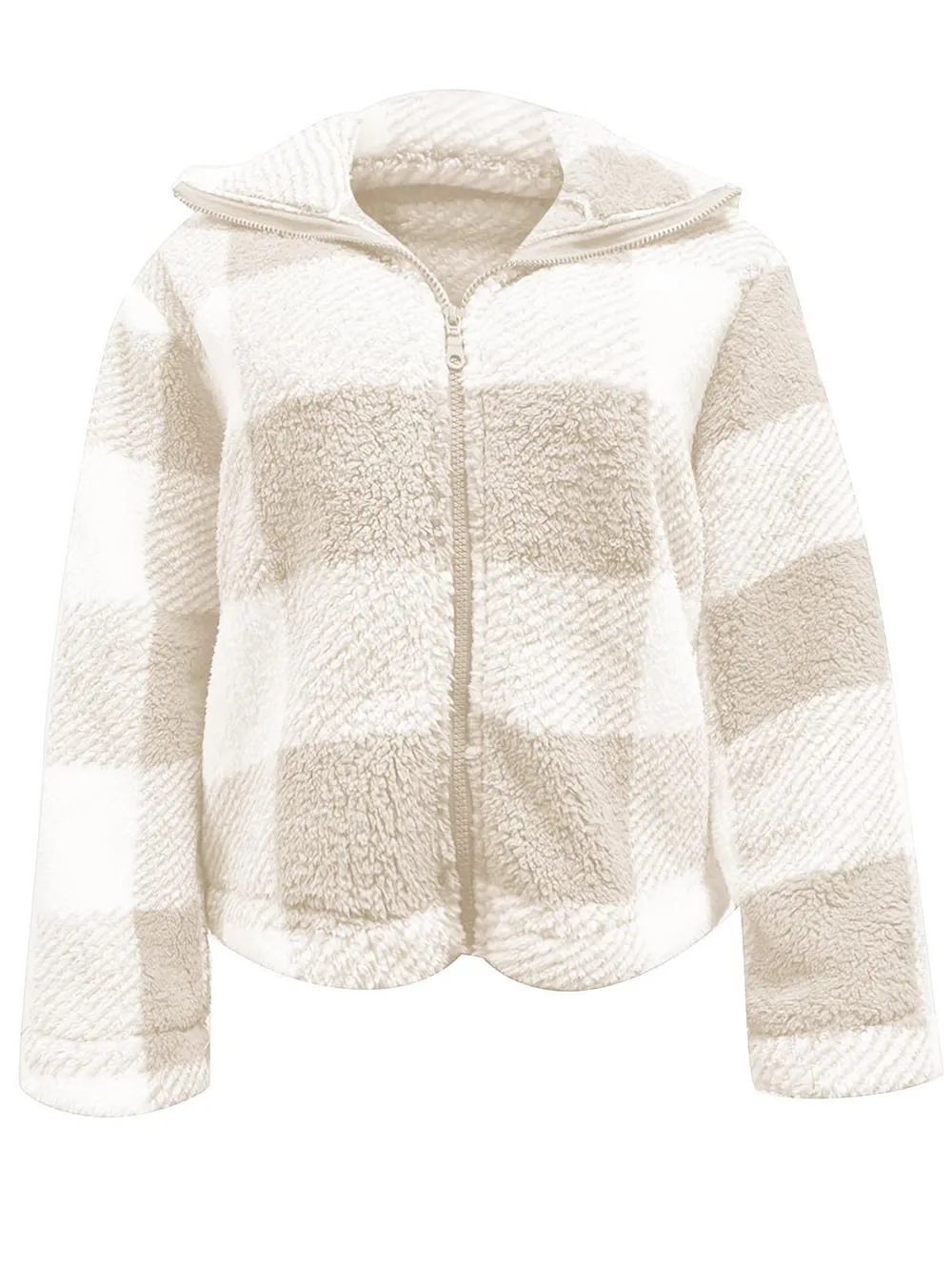 Full Size Plaid Zip Up Long Sleeve Jacket, image 6