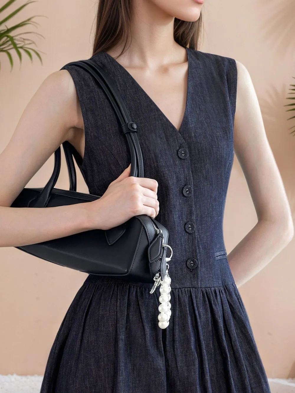 V-Neck Sleeveless Midi Dress, image 2