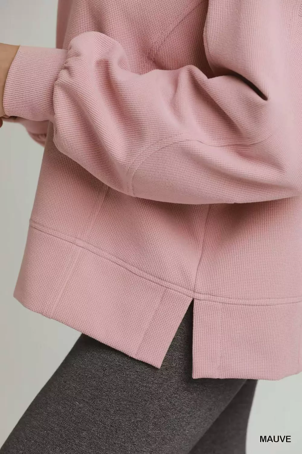 Brushed Waffle Polo Collared Pullover, image 5