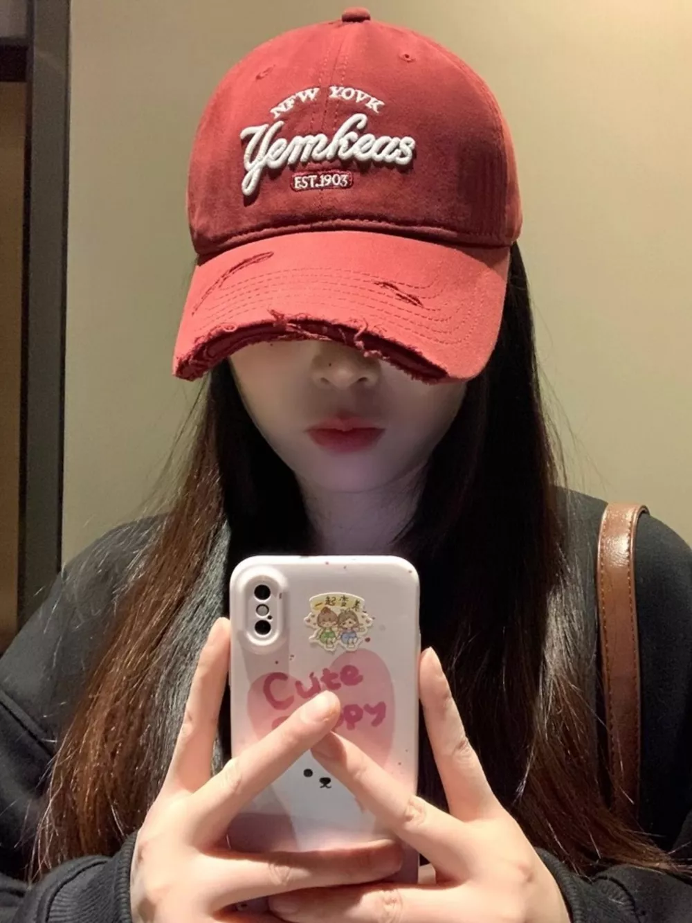 Distressed Embroidered Baseball Cap, image 3