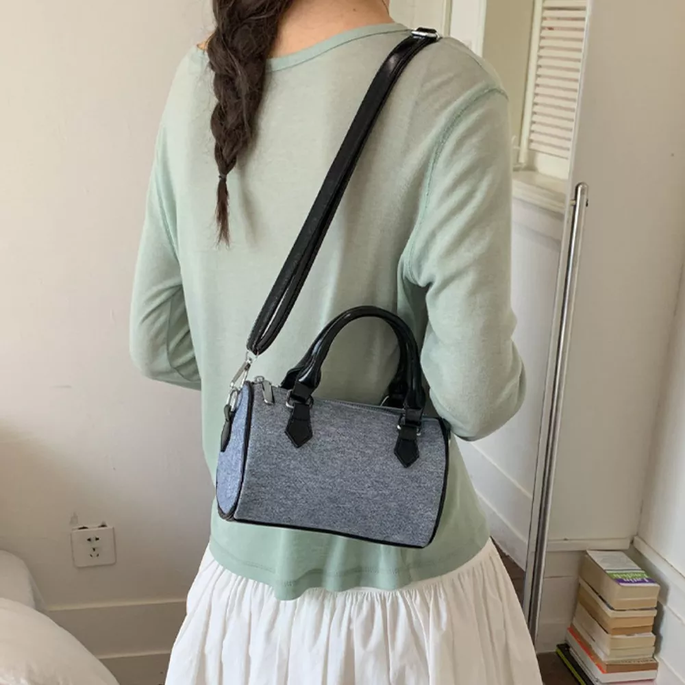 Denim Barrel Crossbody Bag, image 4