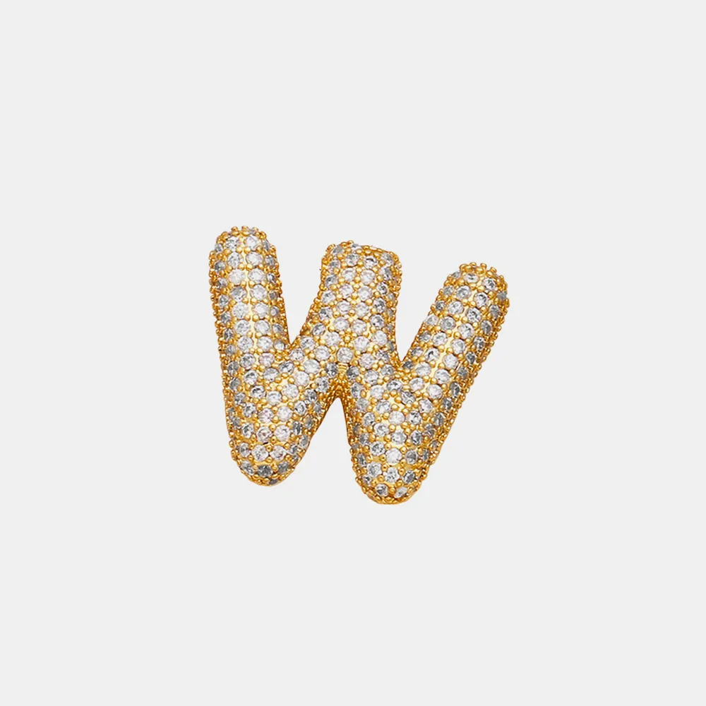 Inlaid Zircon Bubble Initial Necklace, image 4
