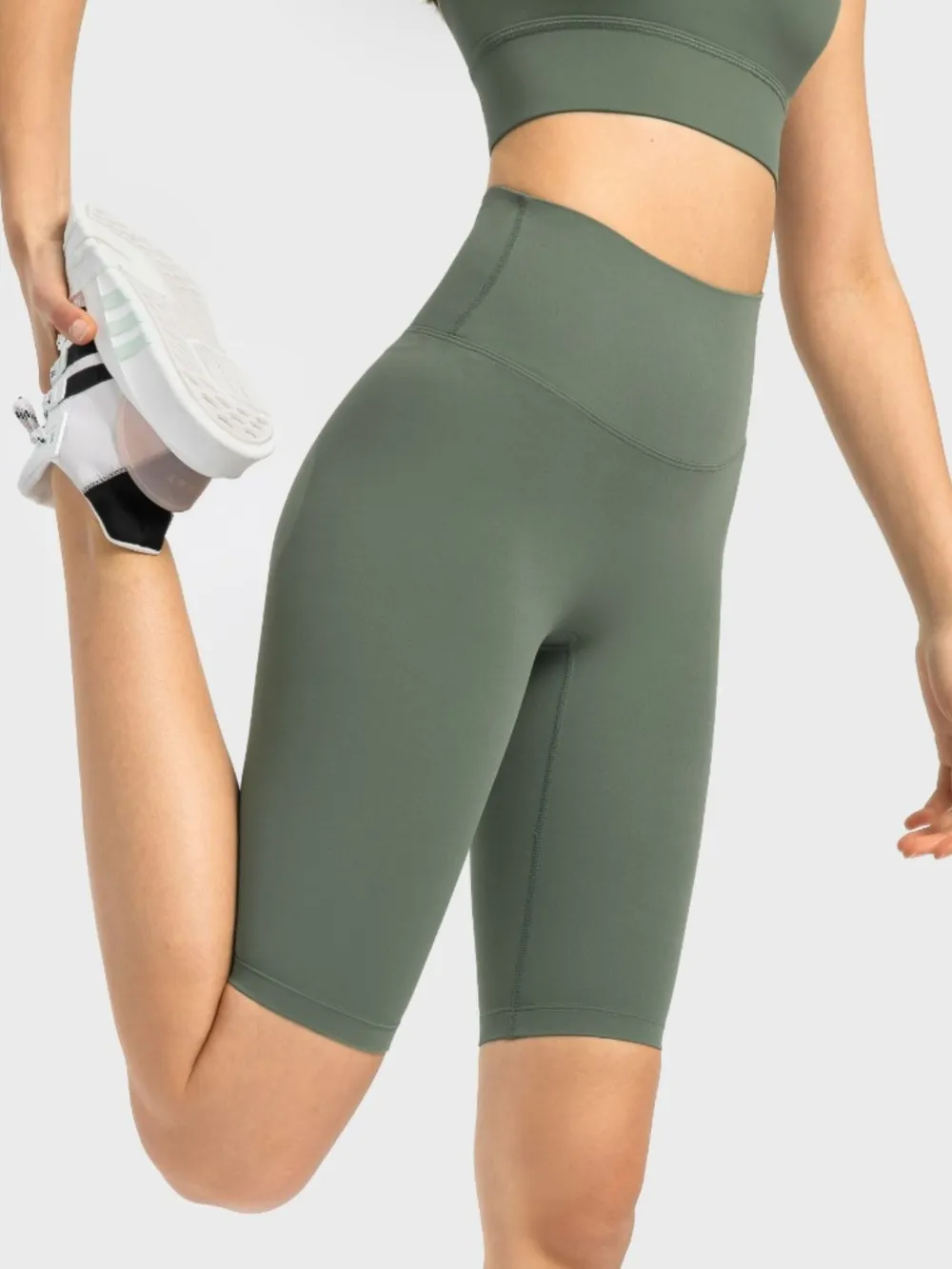 High Rise Wide Waistband Active Shorts, image 6
