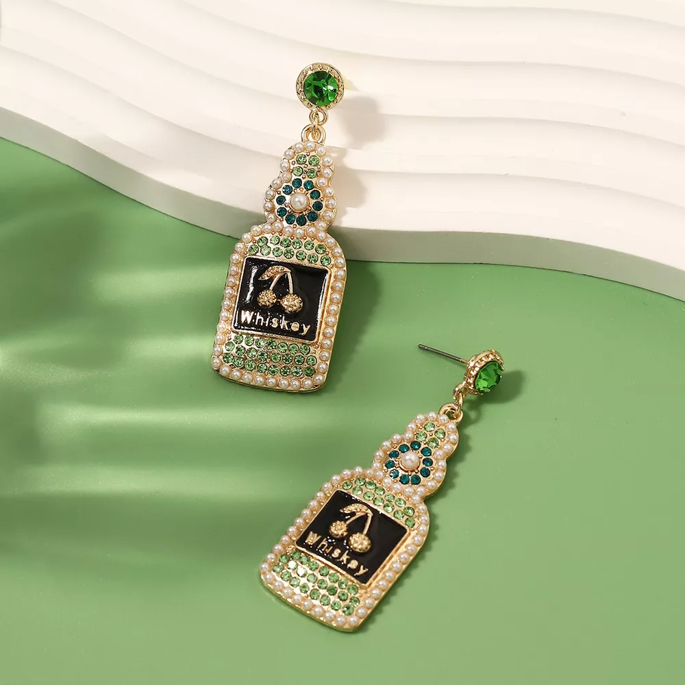 Whiskey Bottle Dangle Earrings