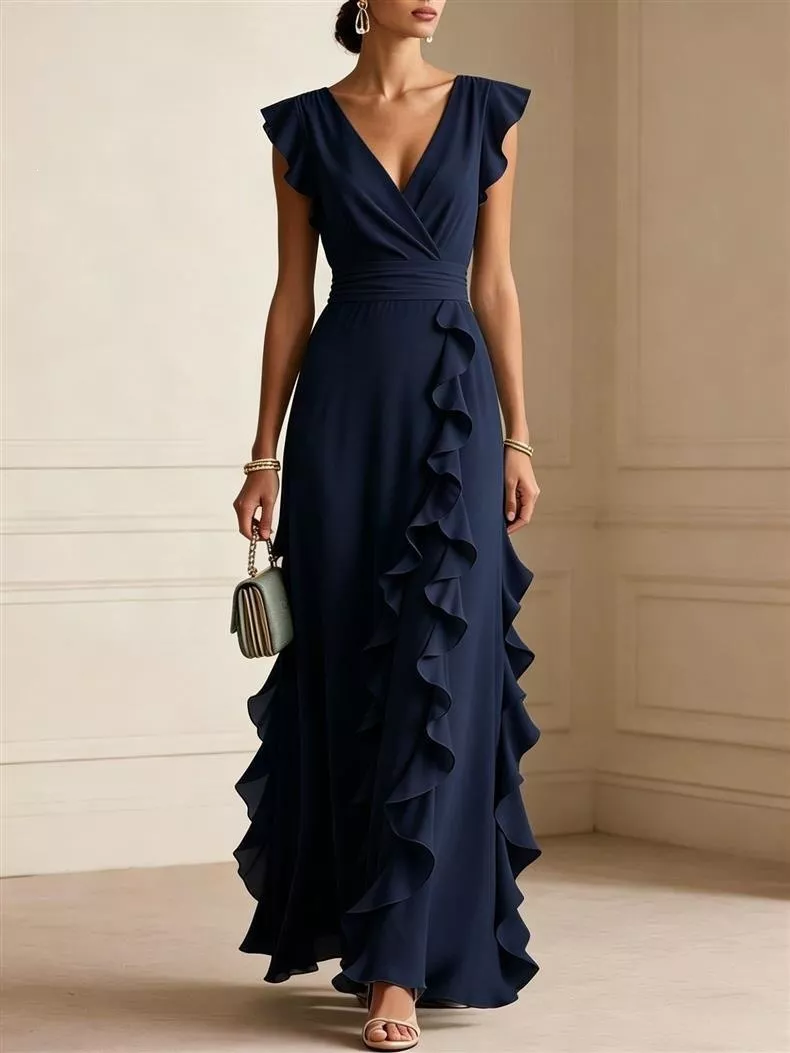 Ruffled Surplice Maxi Dress, image 13