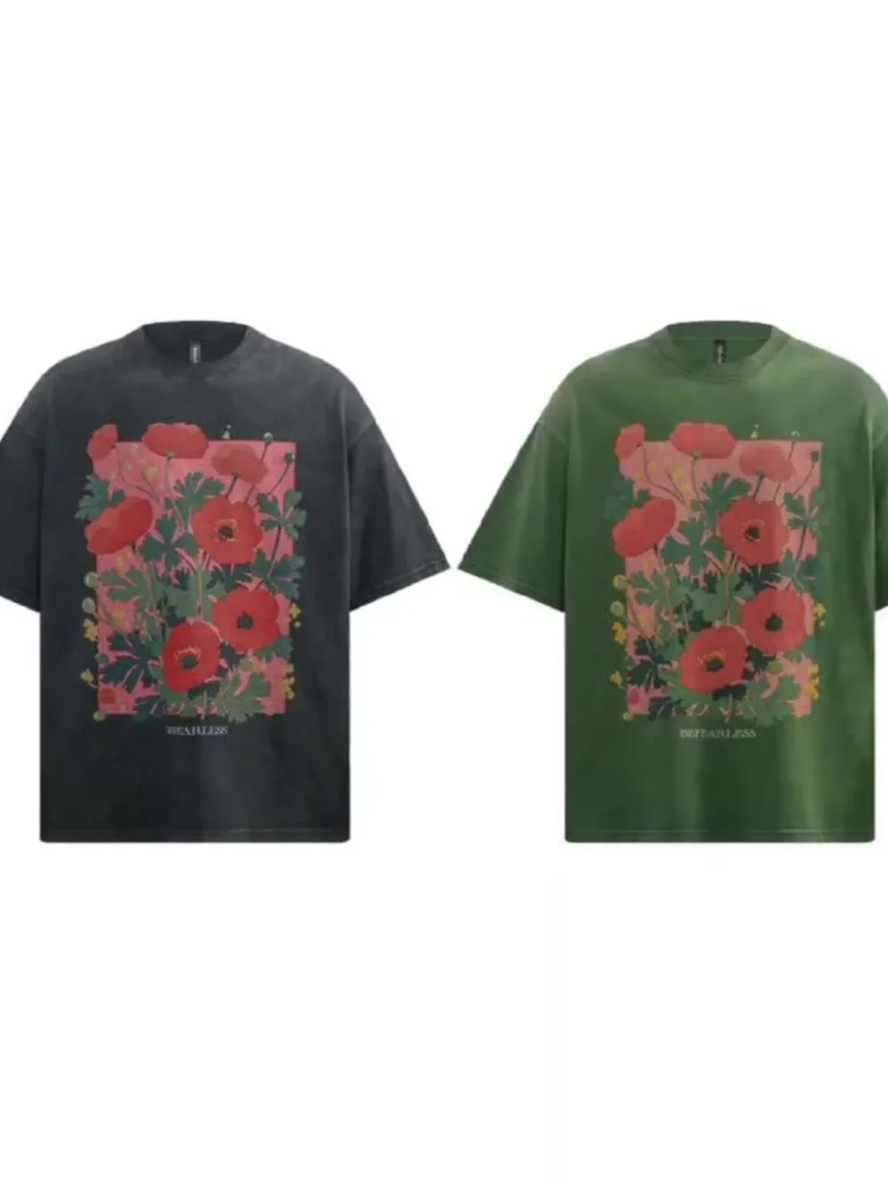 Men's Flower Graphic Oversized T-Shirt, image 3