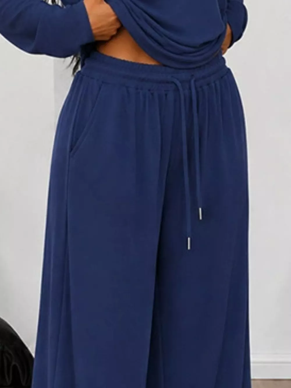 Full Size One-Shoulder Top and Drawstring Pants Set Plus Size, image 6