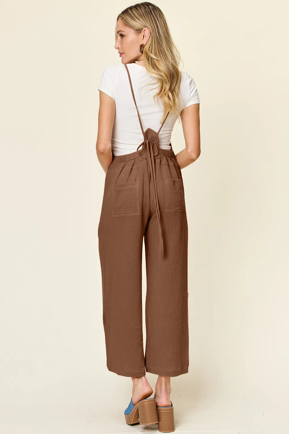 Full Size Texture Sleeveless Wide Leg Overall, image 4